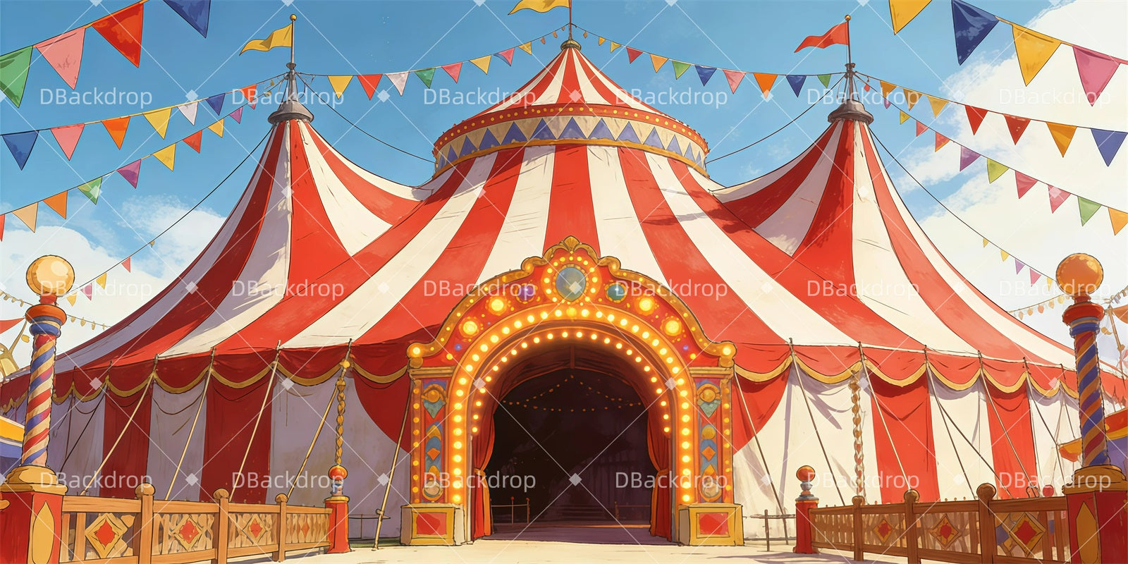Theater Backdrop Circus Tent Entrance Stage Backdrops UK GQ62-T31