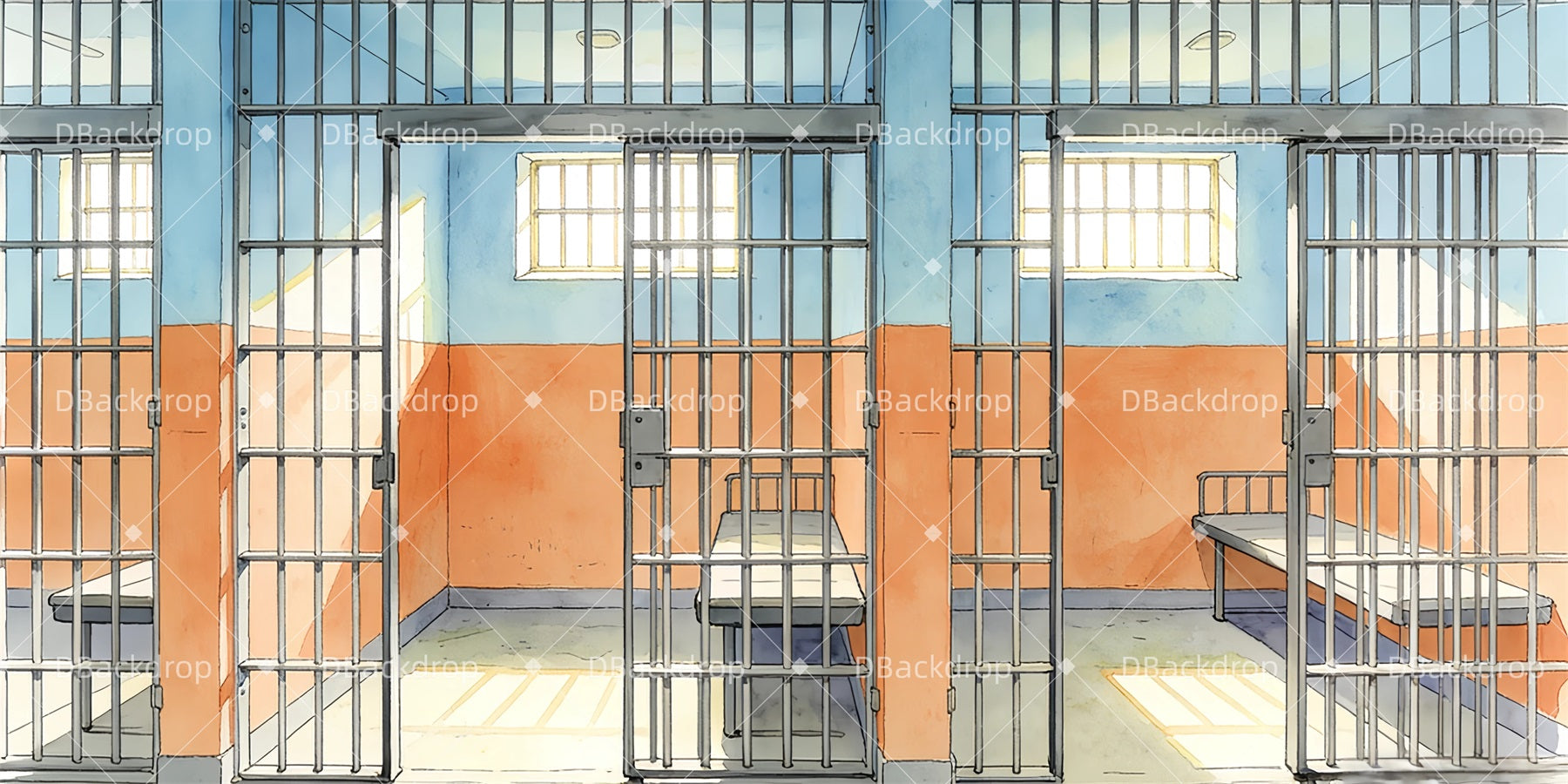 Theater Stage Backdrop The Cell Block Backdrop For Theater Play UK GQ63-T18