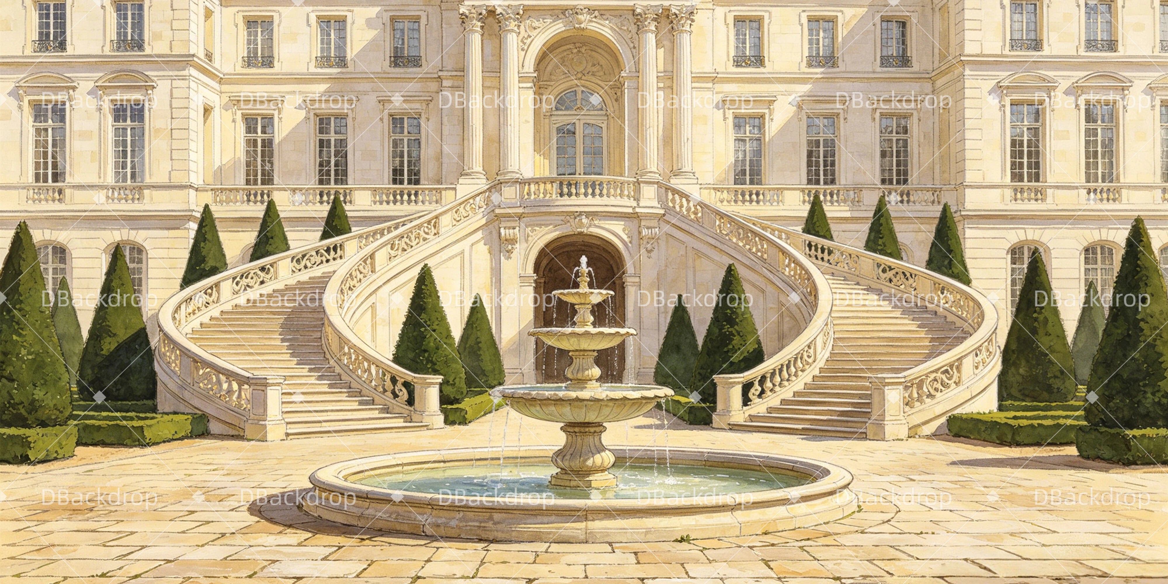 Large Stage Backdrops Manor Entrance Theater Backdrop UK GQ64-T9