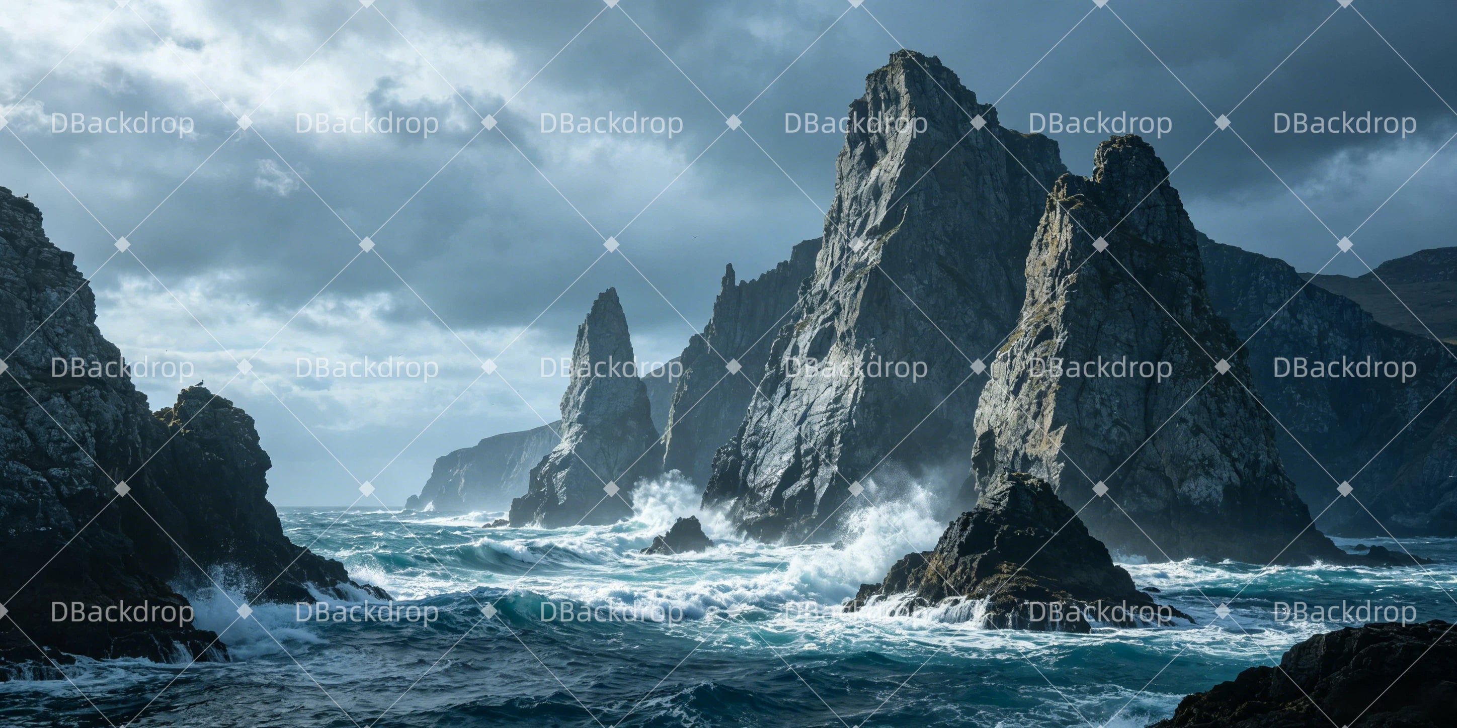 Large Stage Backdrops Coastal Cliffs Backdrop For Theater Play UK GQ65-T109