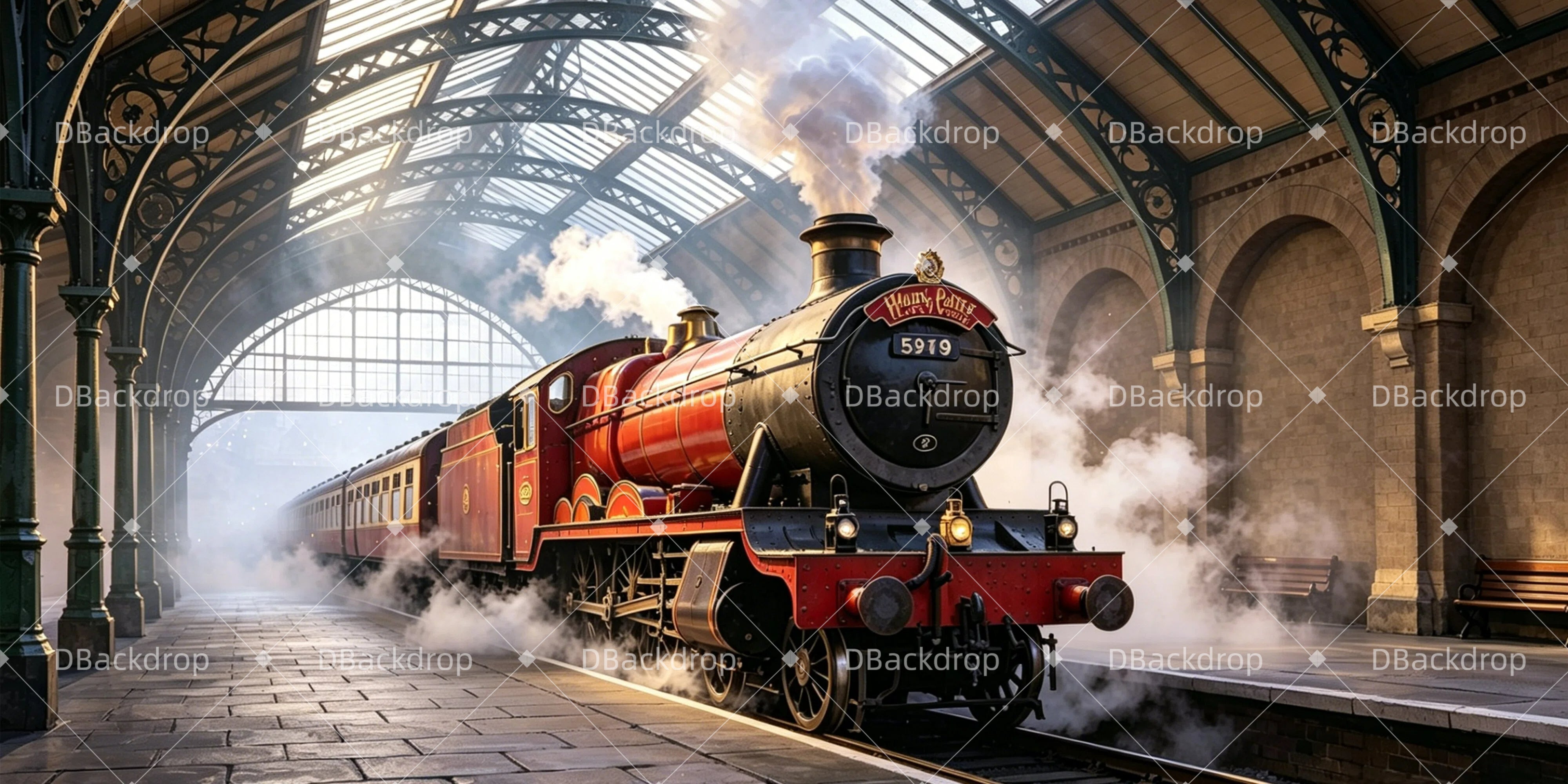 Movie Theater Backdrop Train Platform Stage Backdrop Ideas UK GQ65-T16