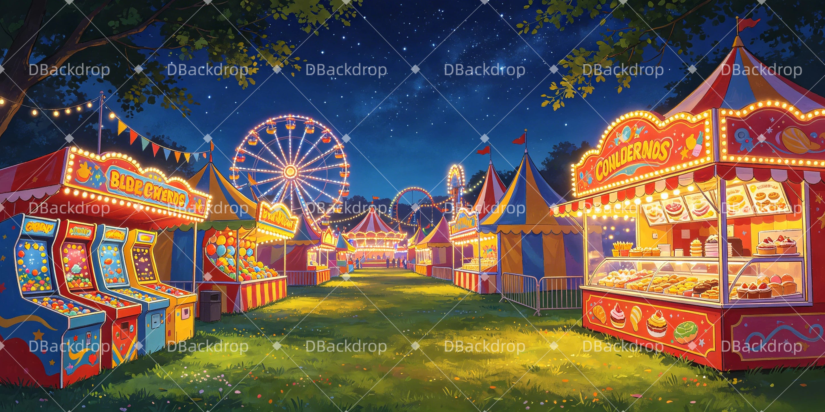 Stage Backdrop Carnival Market Theater Backdrops For Sale UK GQ65-T33