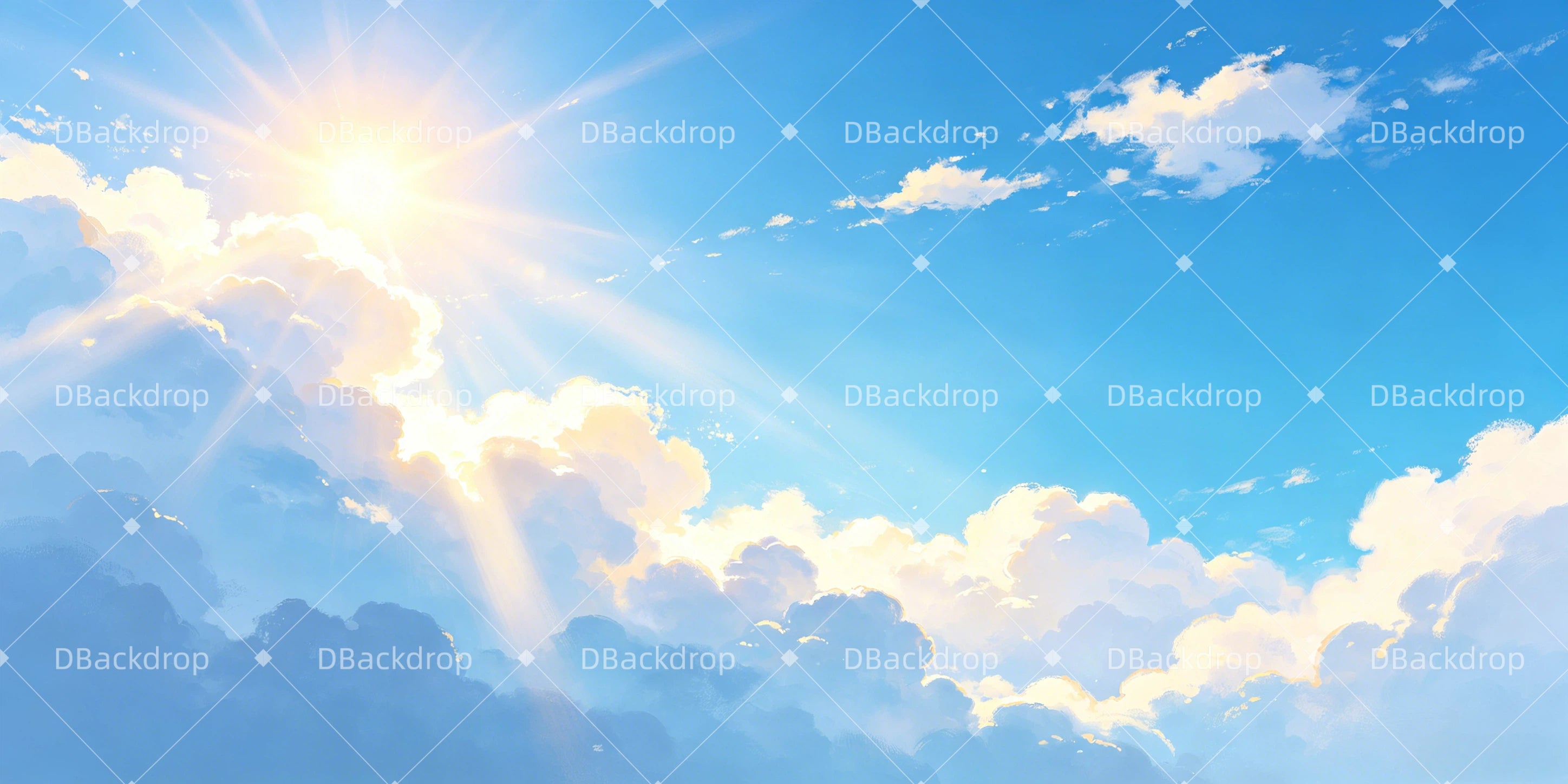 Theater Backdrop Blue Sky Clouds Stage Backdrop Ideas UK GQ65-T40