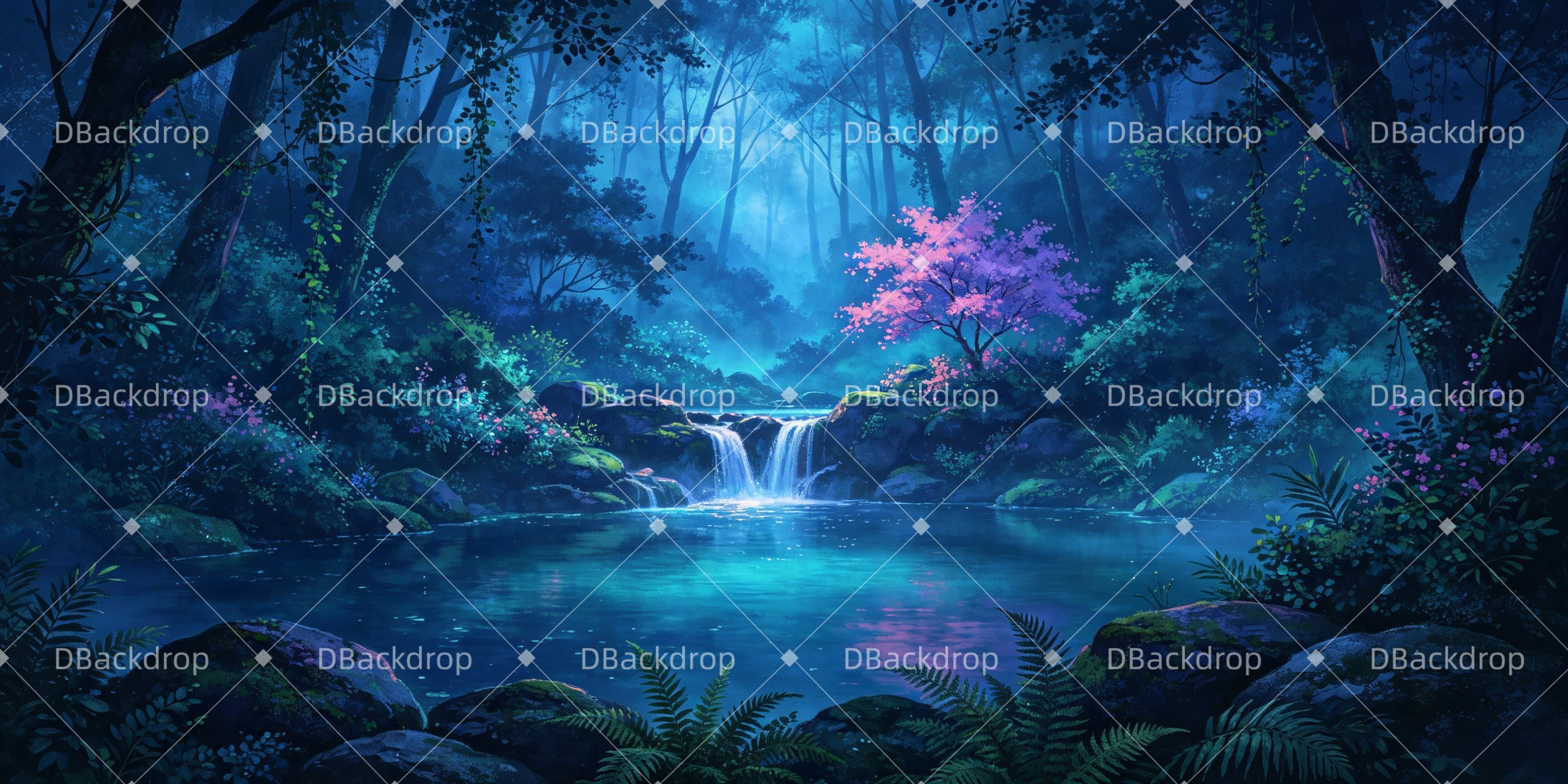Forest Stage Backdrop Magical Forest School Play Backdrops UK GQ65-T66