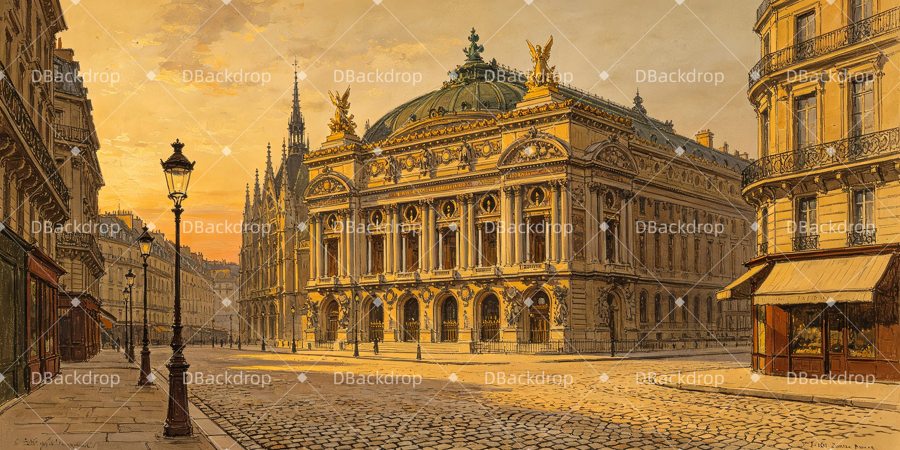 Large Stage Backdrops Theatre Exterior Performance Backdrop UK GQ65-T75