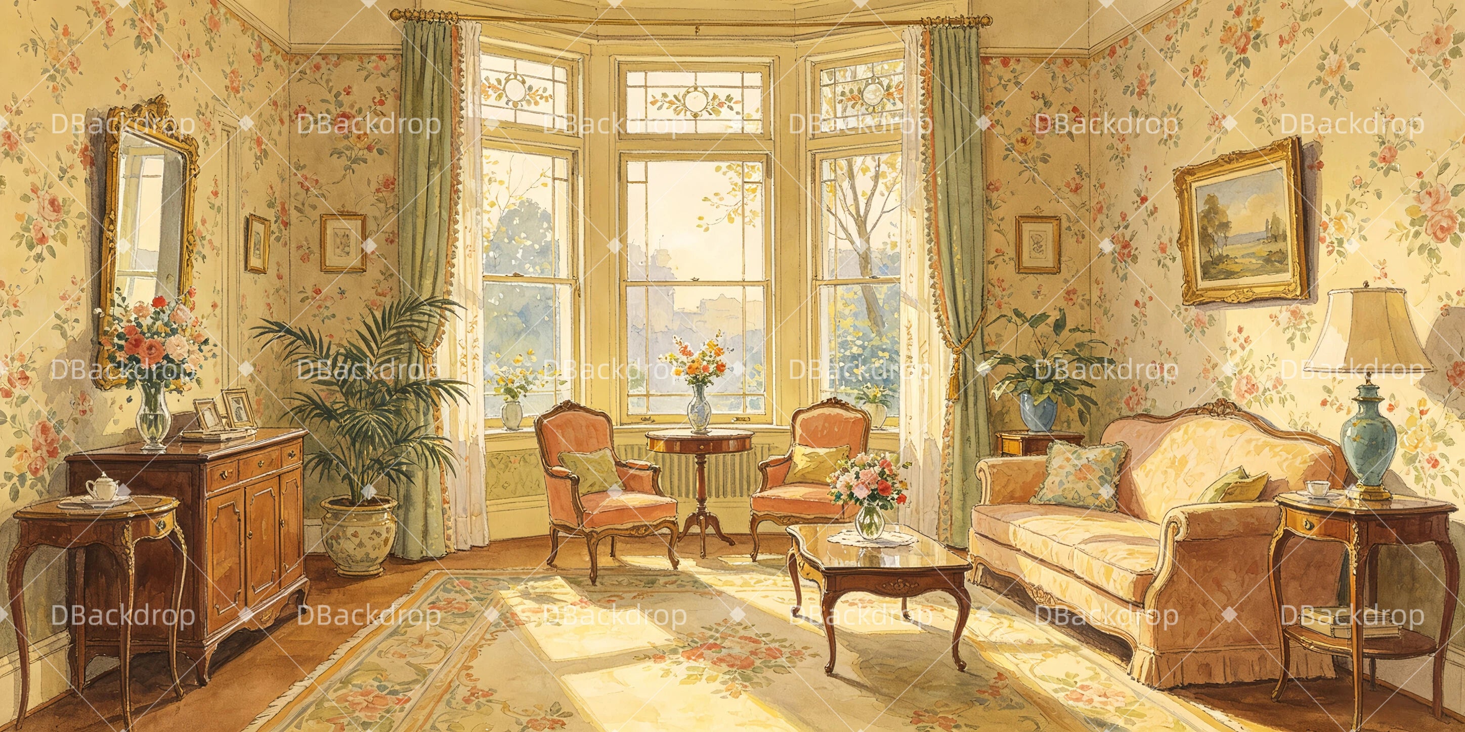 Professional Stage Backdrops Irene's Apartment UK Scenic Backdrops GQ66-T15