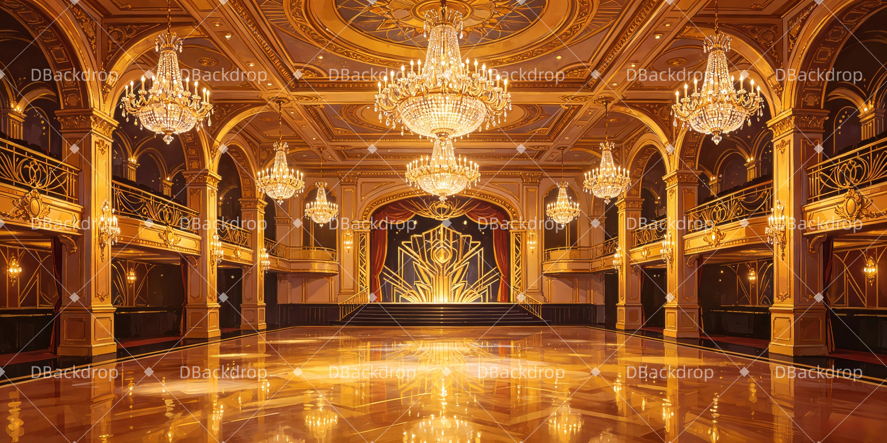 Theater Stage Backdrops Society Ballroom Dance Recital UK Backdrops GQ66-T16