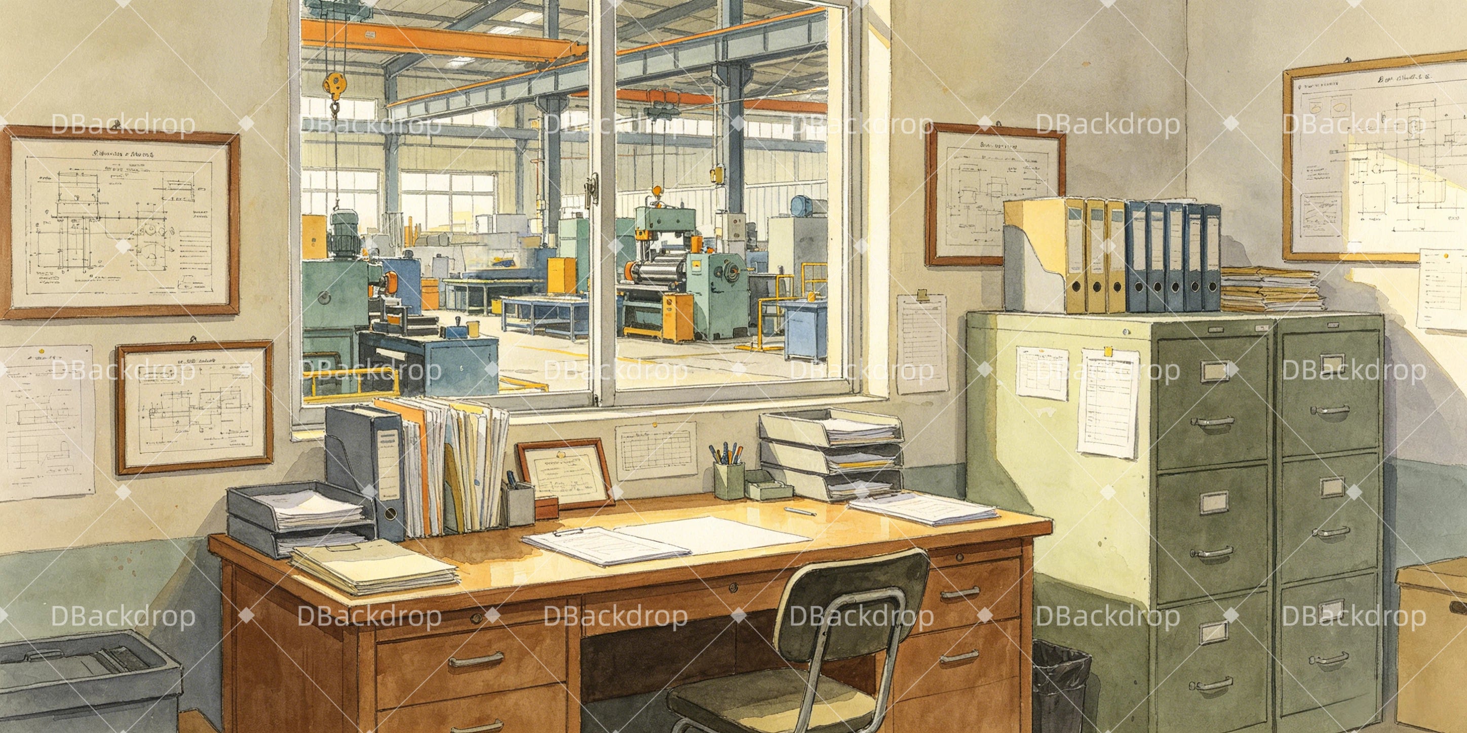 Theater Backdrop Charlie's Office Professional Stage UK Backdrops GQ66-T23