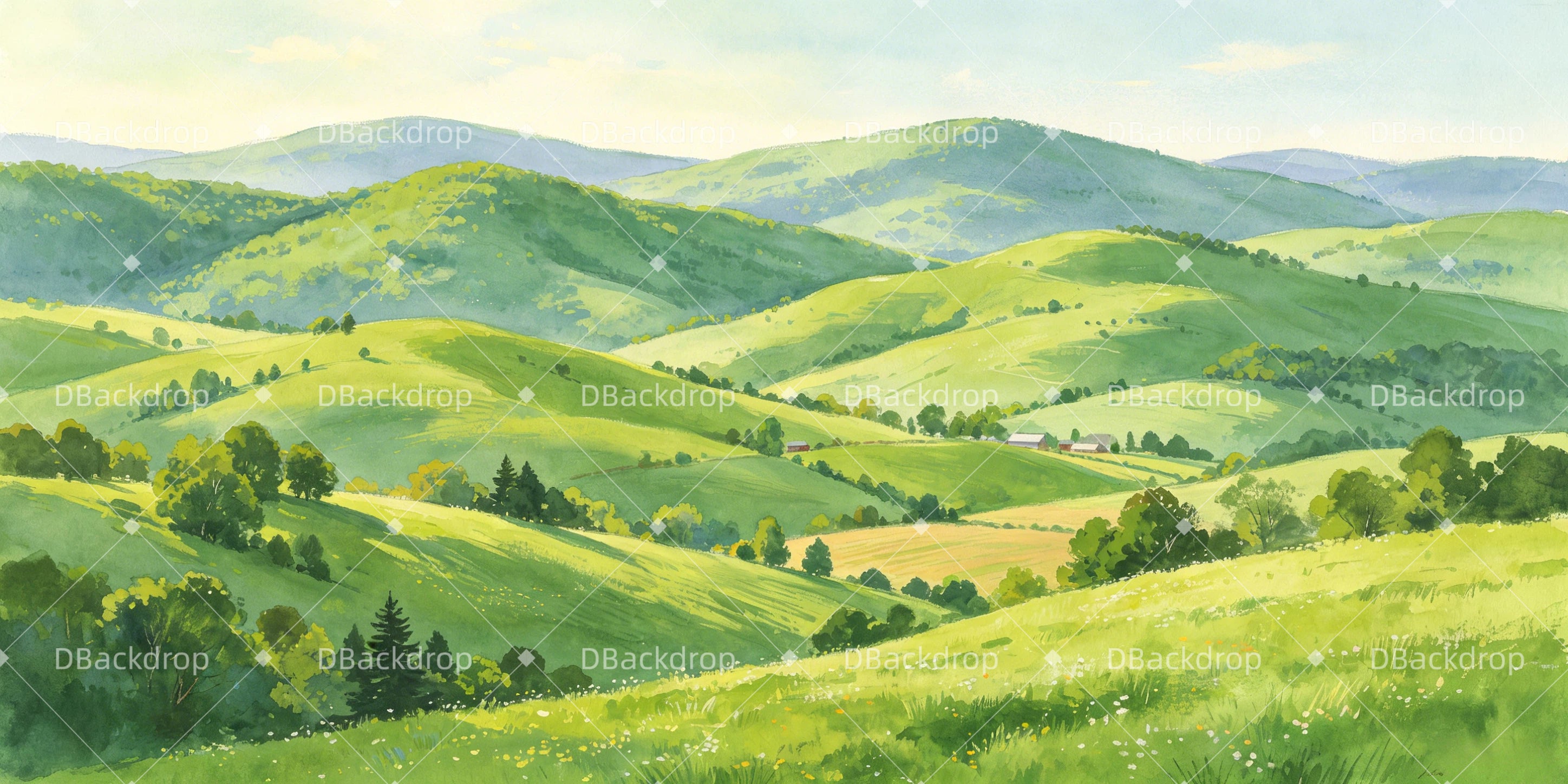 Scenery Backdrops For Theater Appalachian Hills UK Scenic Backdrops GQ66-T32