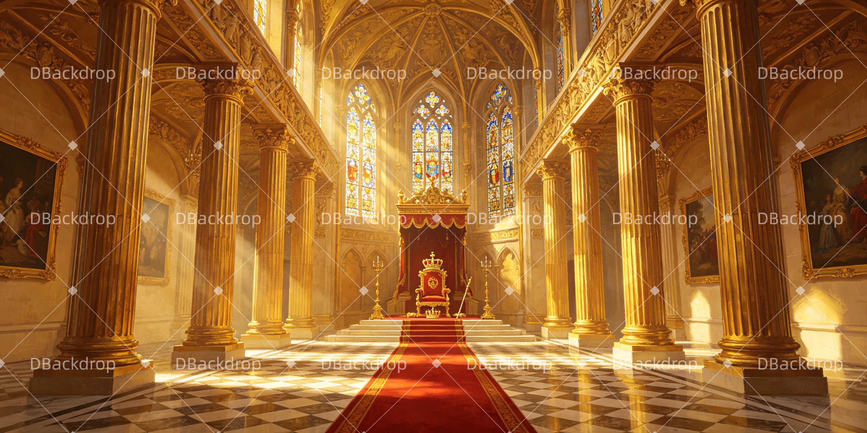 Church Stage Backdrops Coronation UK Throne Hall Backdrops Theater GQ66-T50