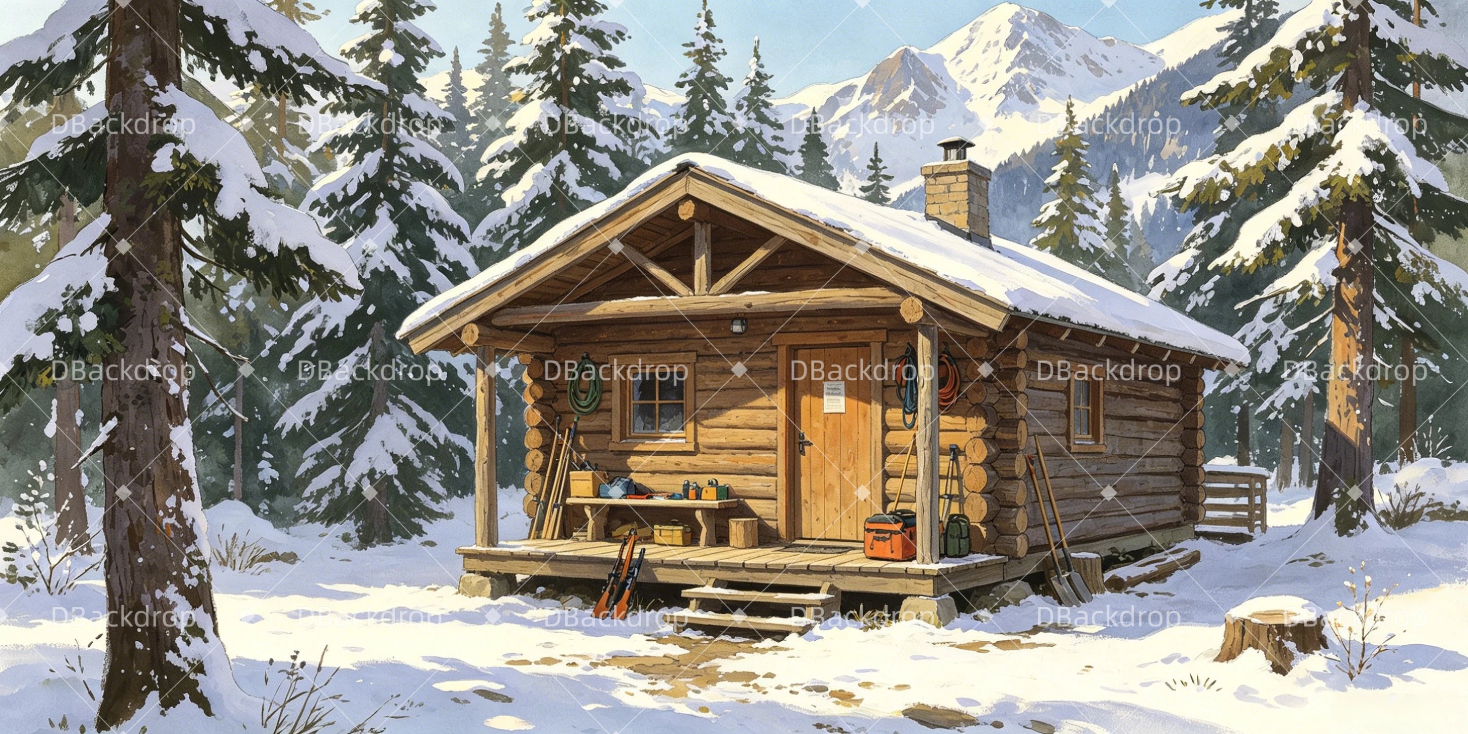 Theater Stage Backdrops Ranger Station UK Performance Backdrop GQ66-T56
