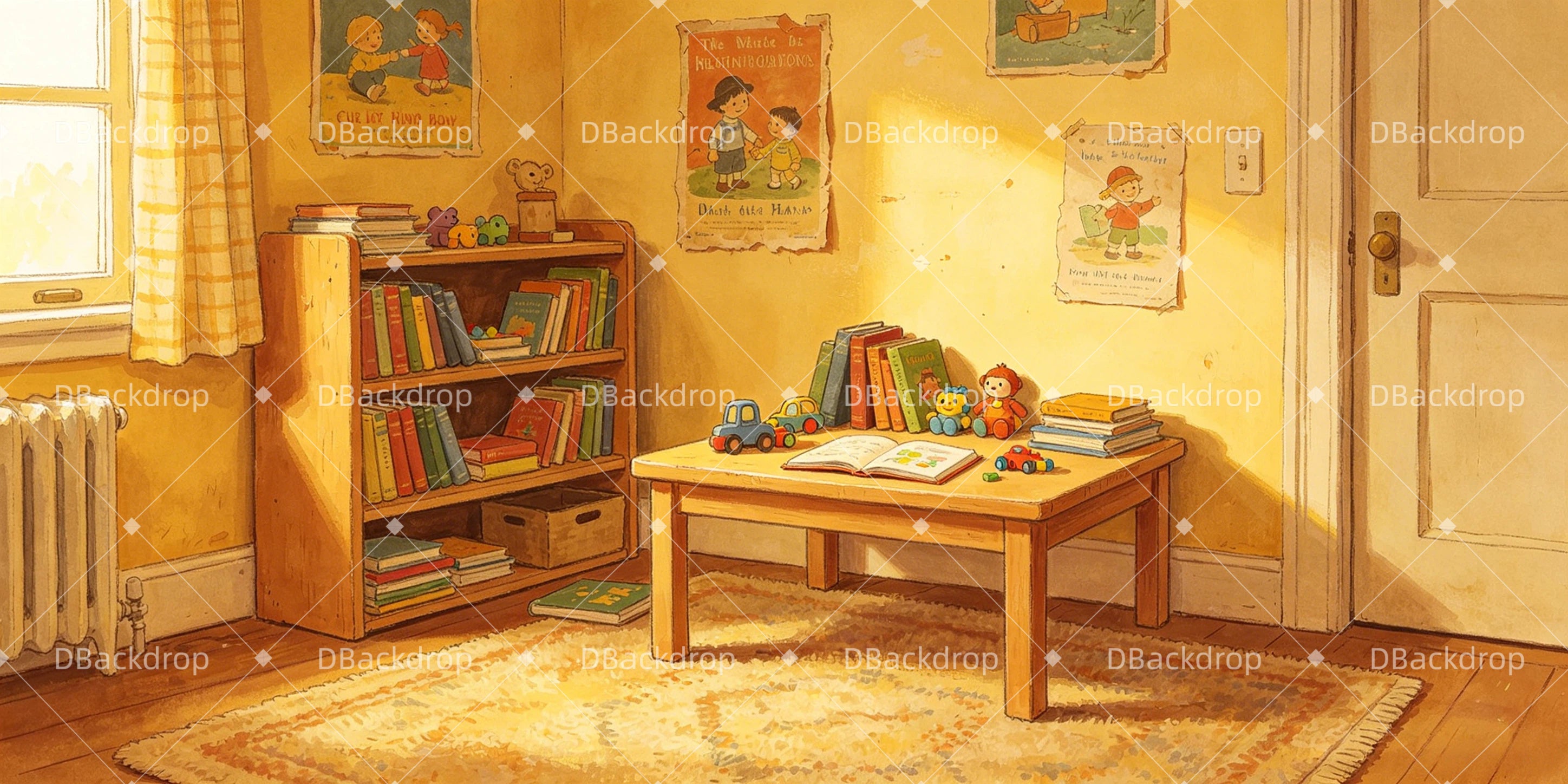 School Play Backdrop Childhood Study Corner UK Theater Stage Backdrops GQ66-T63