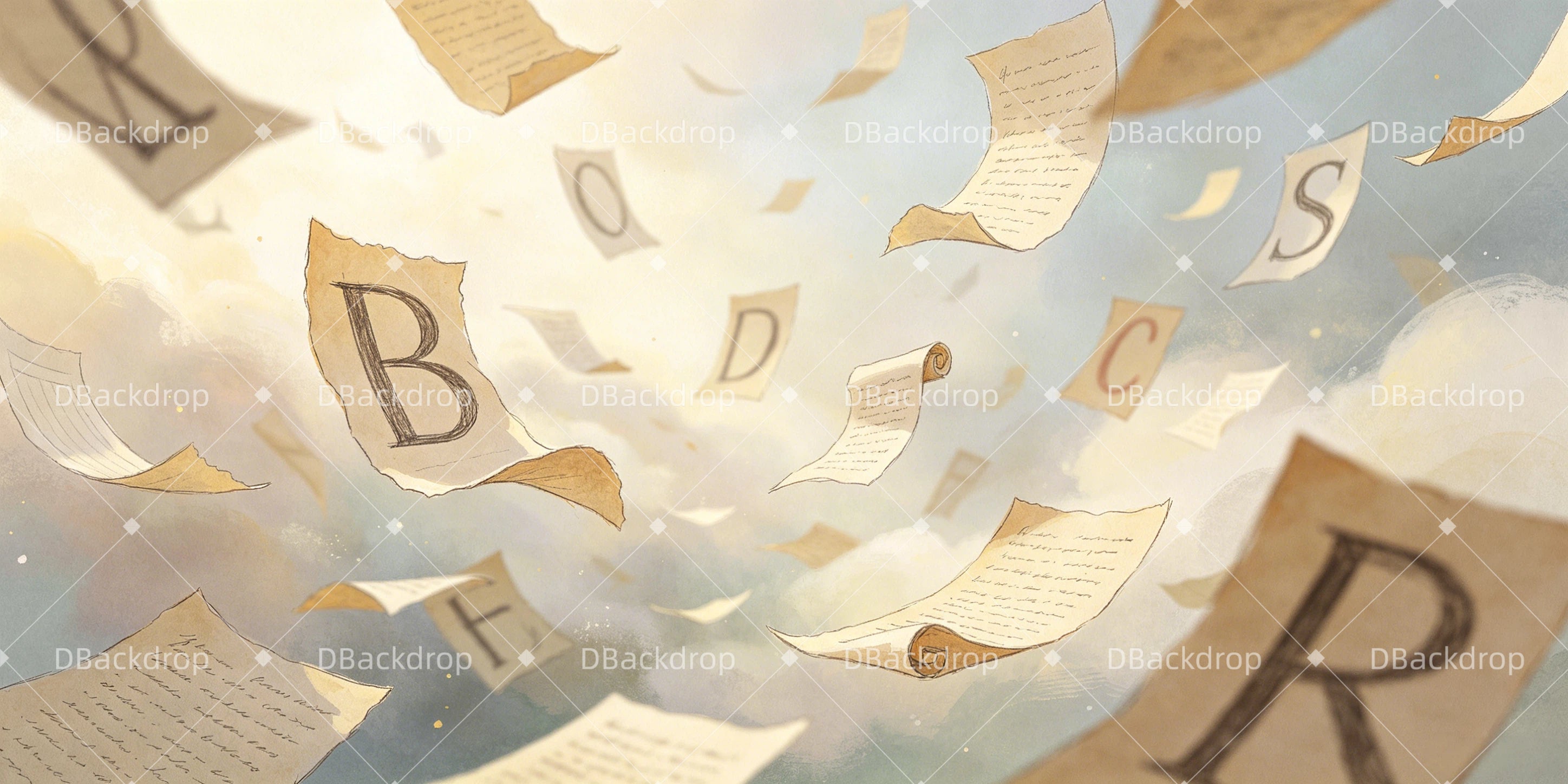 Theater Backdrop Floating Letters Professional UK Stage Backdrops GQ66-T64