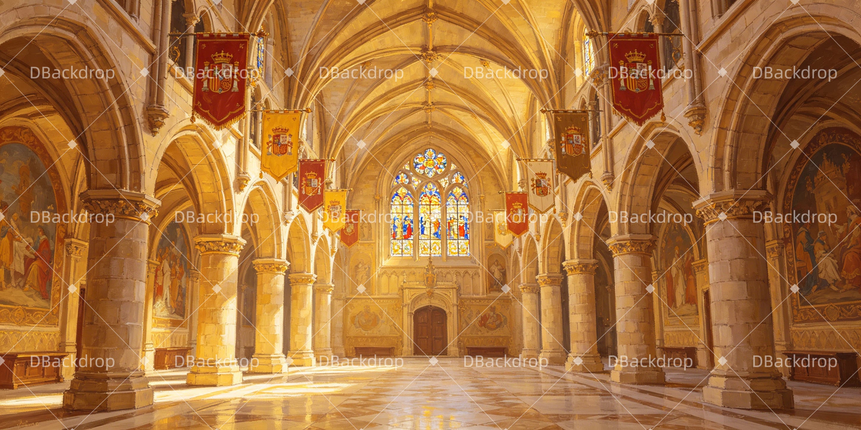 Cheap Theater Backdrops Castle of the Duke Church UK Stage Backdrops GQ66-T78