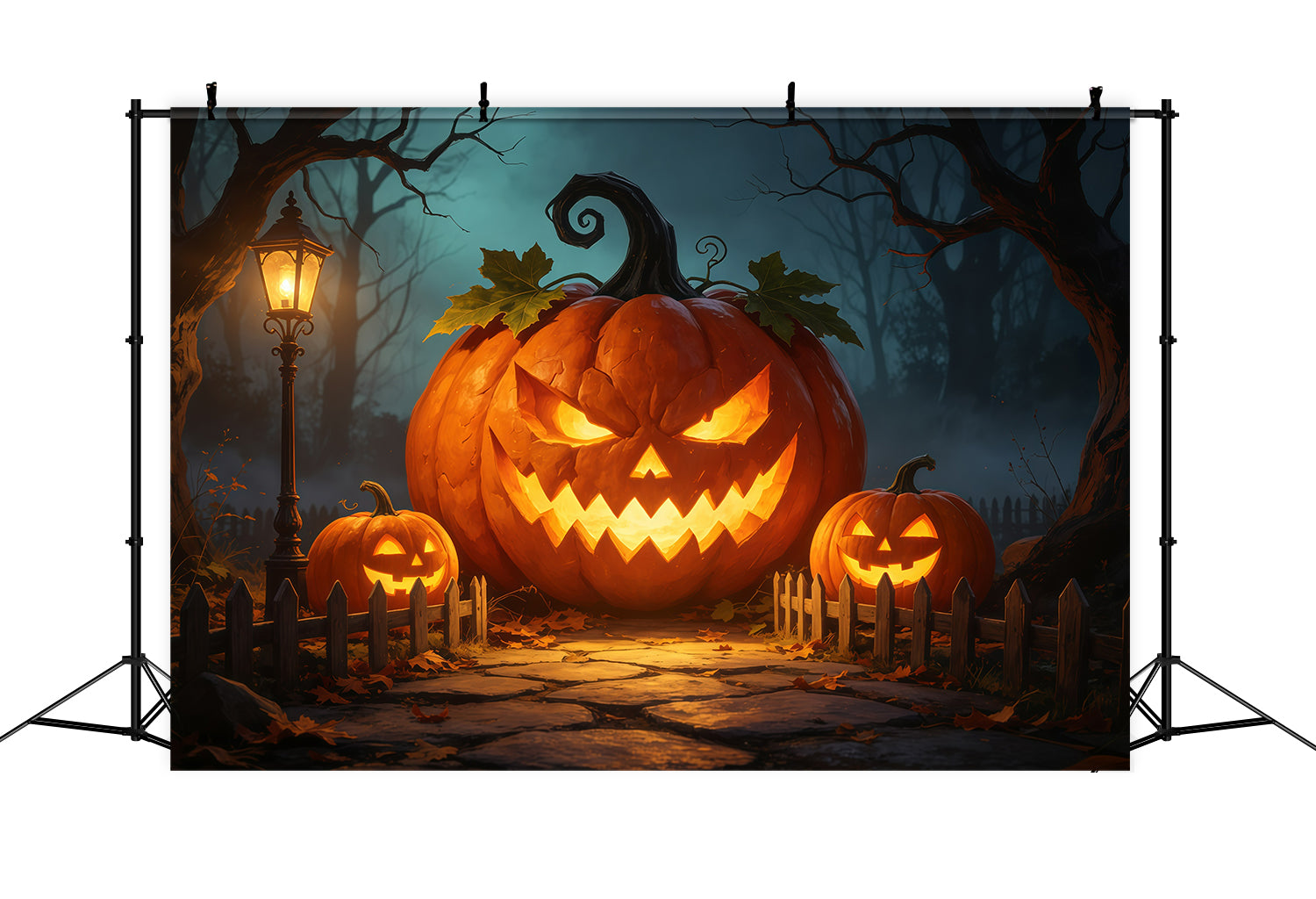 Jack o Lantern Backdrop Giant Glowing Pumpkin Gateway Disney Halloween Backdrop UK GQ67-82