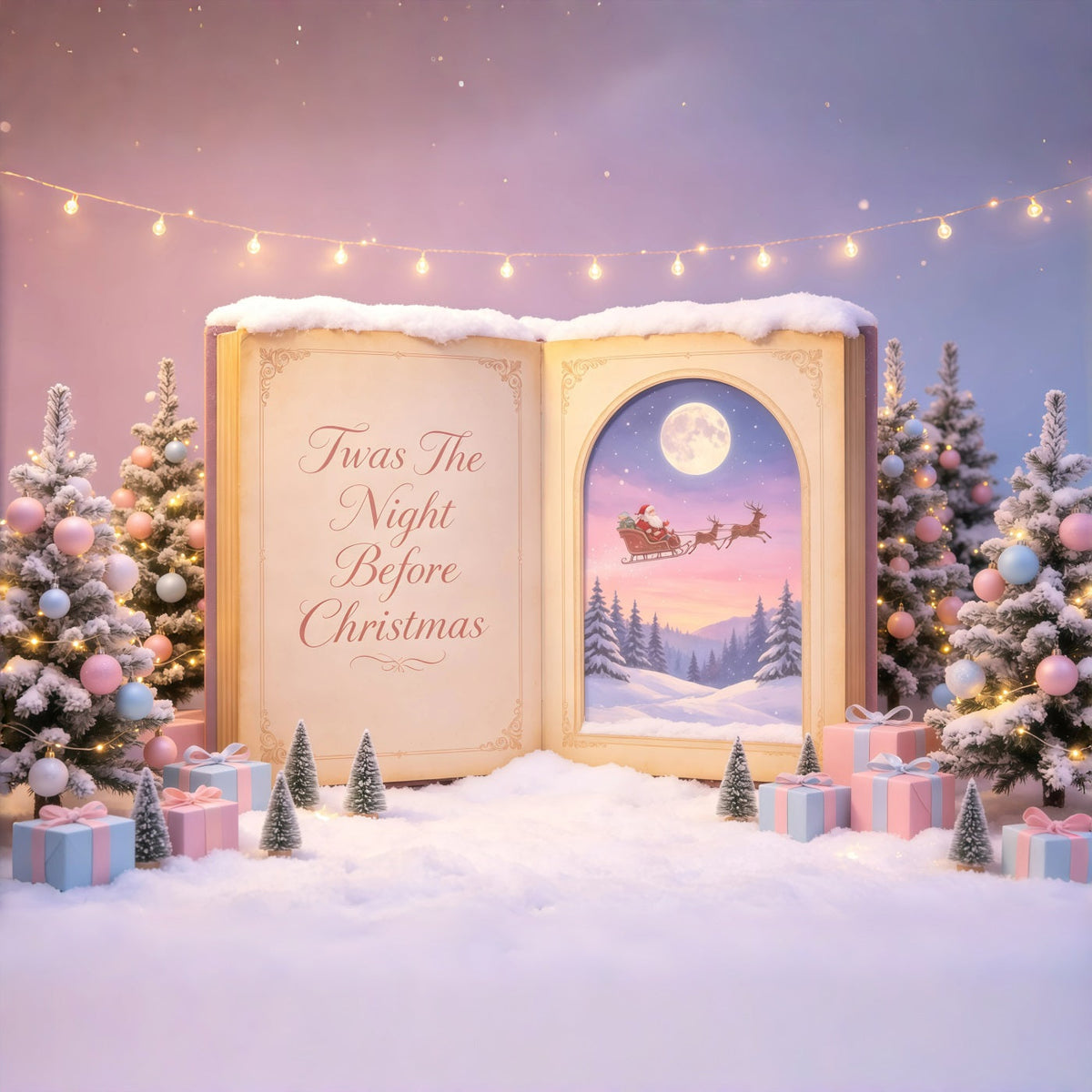 Magical Christmas Backdrop Storybook Santa Winter Book Backdrop Christmas UK GQ68-119