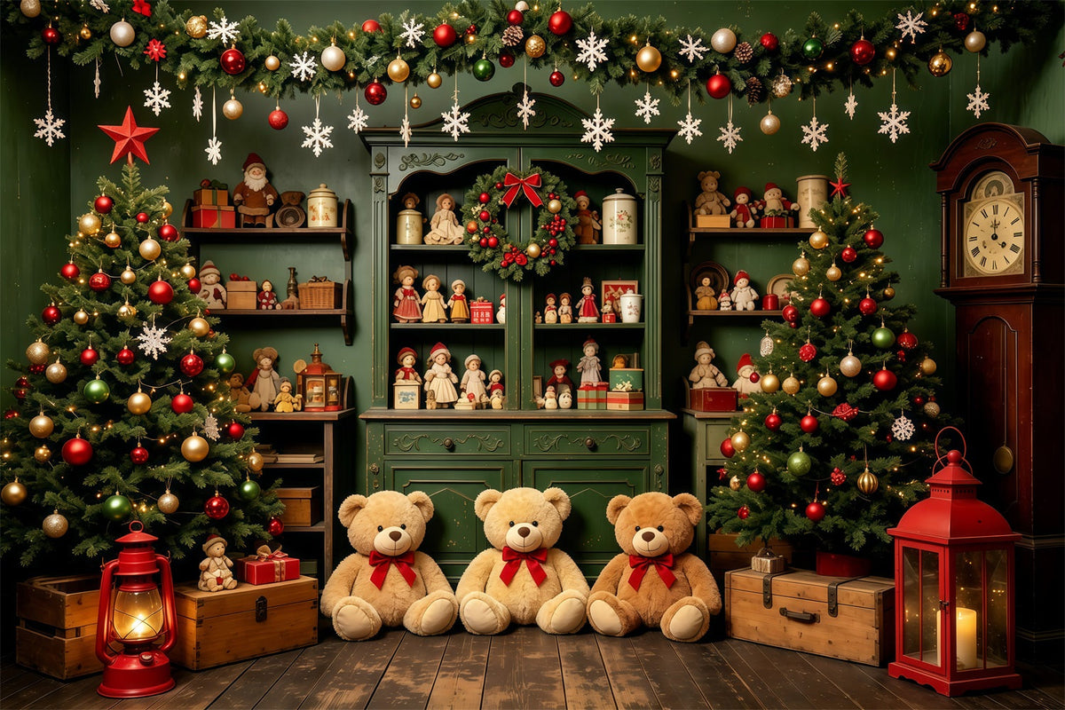 Christmas Kids Backdrop Dollhouse Toy Shelf Display Christmas Muslin Backdrops UK GQ68-77