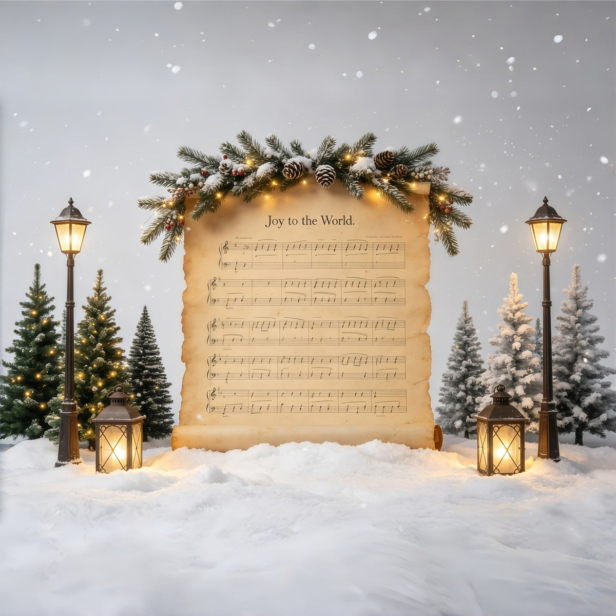 Christmas Song Backdrop Joy to the World Music Backdrop Christmas UK GQ68-82