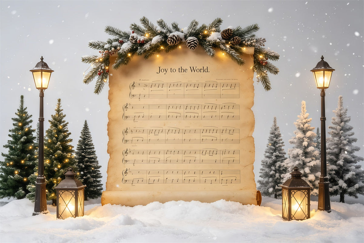 Christmas Song Backdrop Joy to the World Music Backdrop Christmas UK GQ68-82