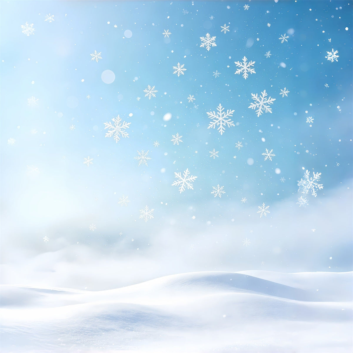Christmas Snowflake Backdrop Snow Winter Sky Bokeh Christmas Muslin Backdrops UK GQ69-55