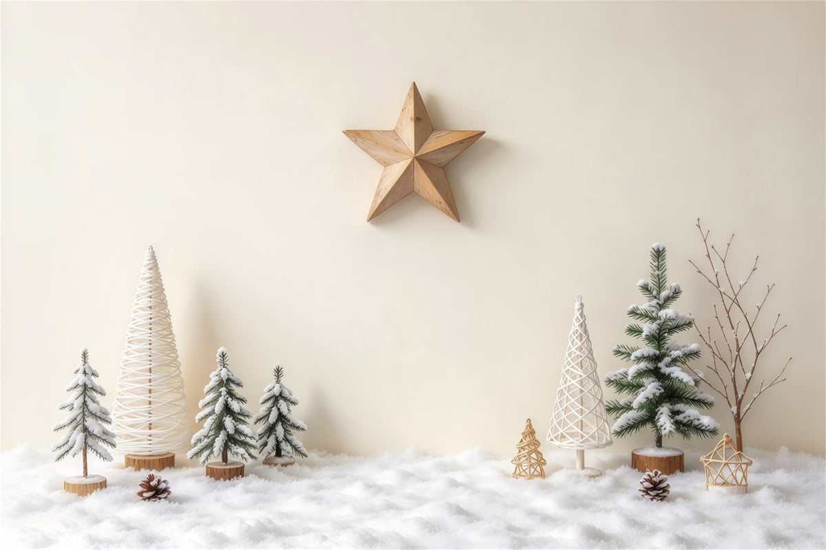 Photography High Resolution Christmas Backdrop Minimal Winter Star Display Simple Christmas Photo Backdrop UK GQ69-86