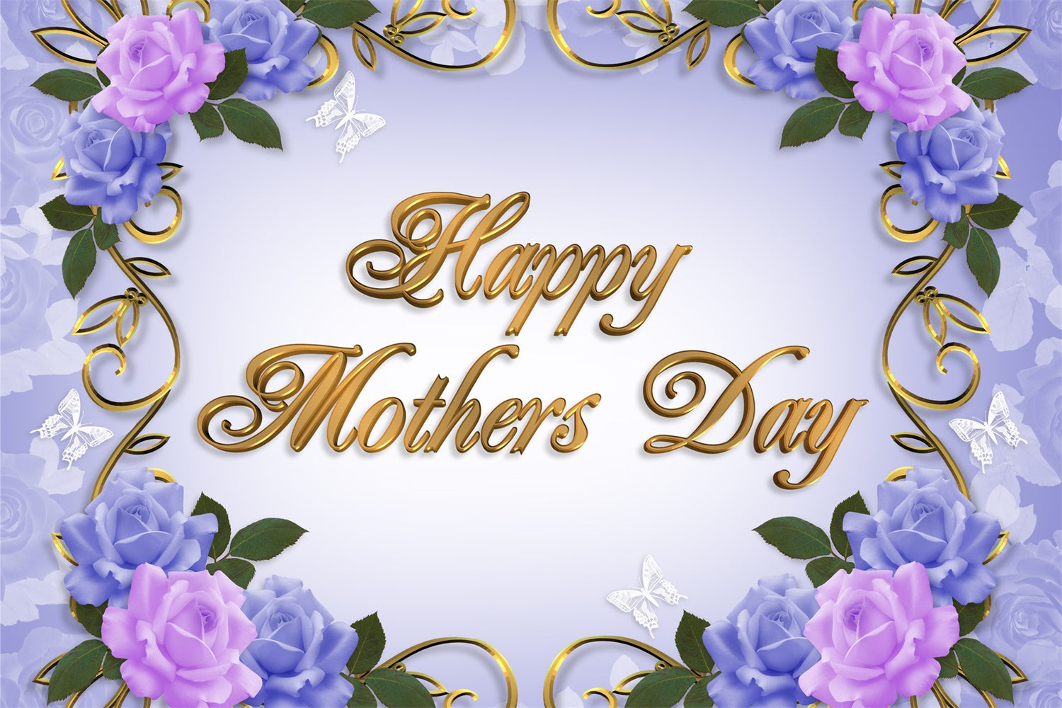 Backdrops For Mothers Day Vintage Violet Rose Frame Backdrop UK GTY3-138