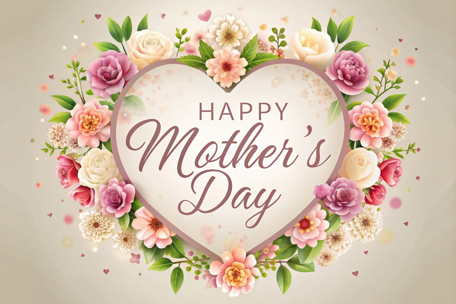 Mother's Day Backdrop Ideas Heart-Shaped Floral Wreath Backdrop UK GTY3-140