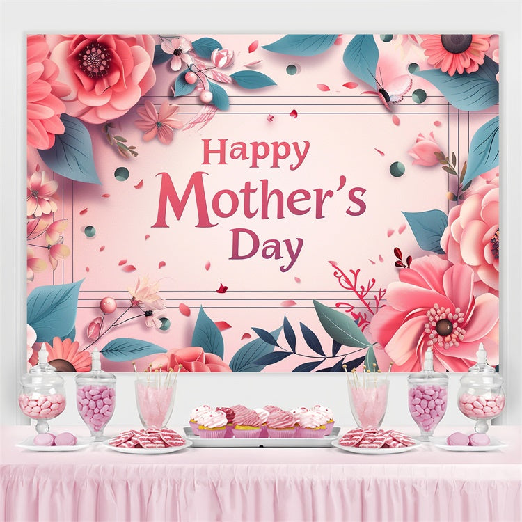 Mother's Day Photo Backdrops Vintage Floral Frame Backdrop UK GTY3-142