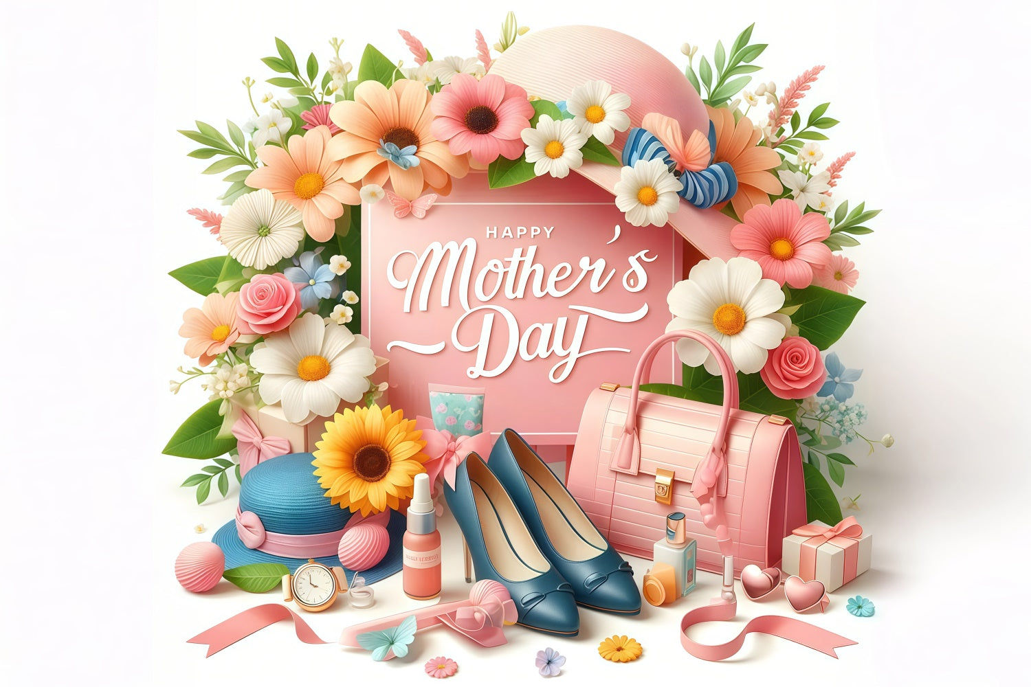 Backdrops For Mother's Day Chic Floral Fashion Backdrop UK GTY3-146