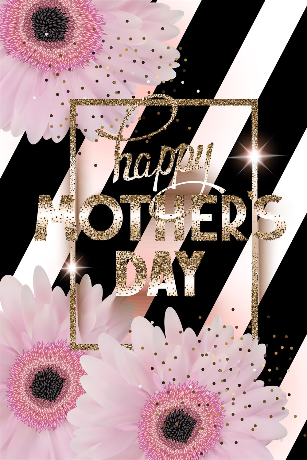 Happy Mother's Day Backdrop Chic Fashion Glitter Backdrop UK GTY3-147