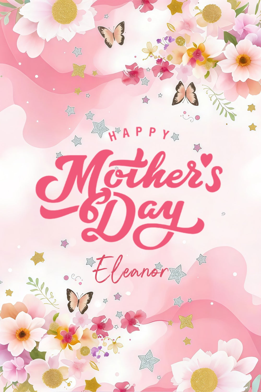 Mothers Day Backdrops Blush Floral Butterfly Elegance Backdrop UK GTY3-148