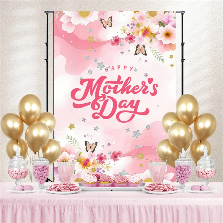 Mothers Day Backdrops Blush Floral Butterfly Elegance Backdrop UK GTY3-148