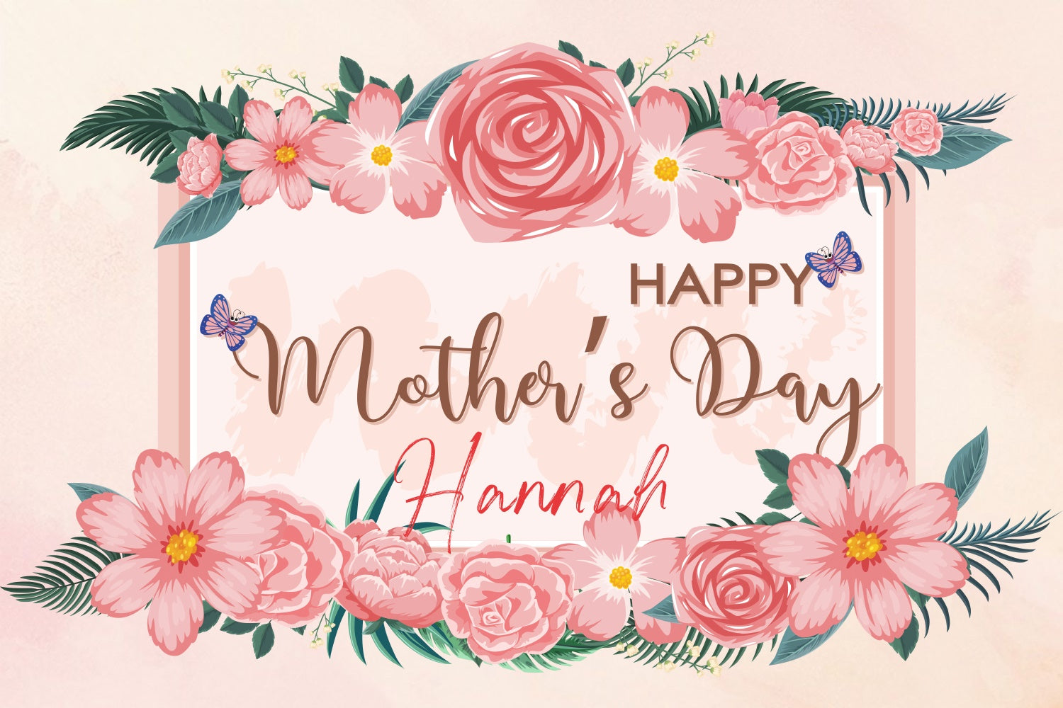 Mothers Day Photo Backdrop Blush Pink Rose Frame Backdrop UK GTY3-162
