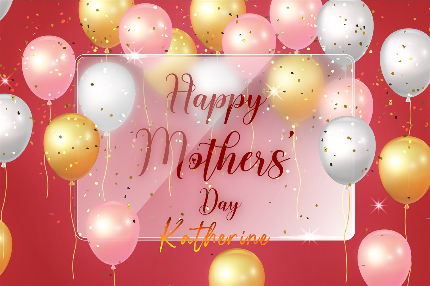 Mothers Day Photo Backdrop Luxury Red Glam Balloon Backdrop UK GTY3-166