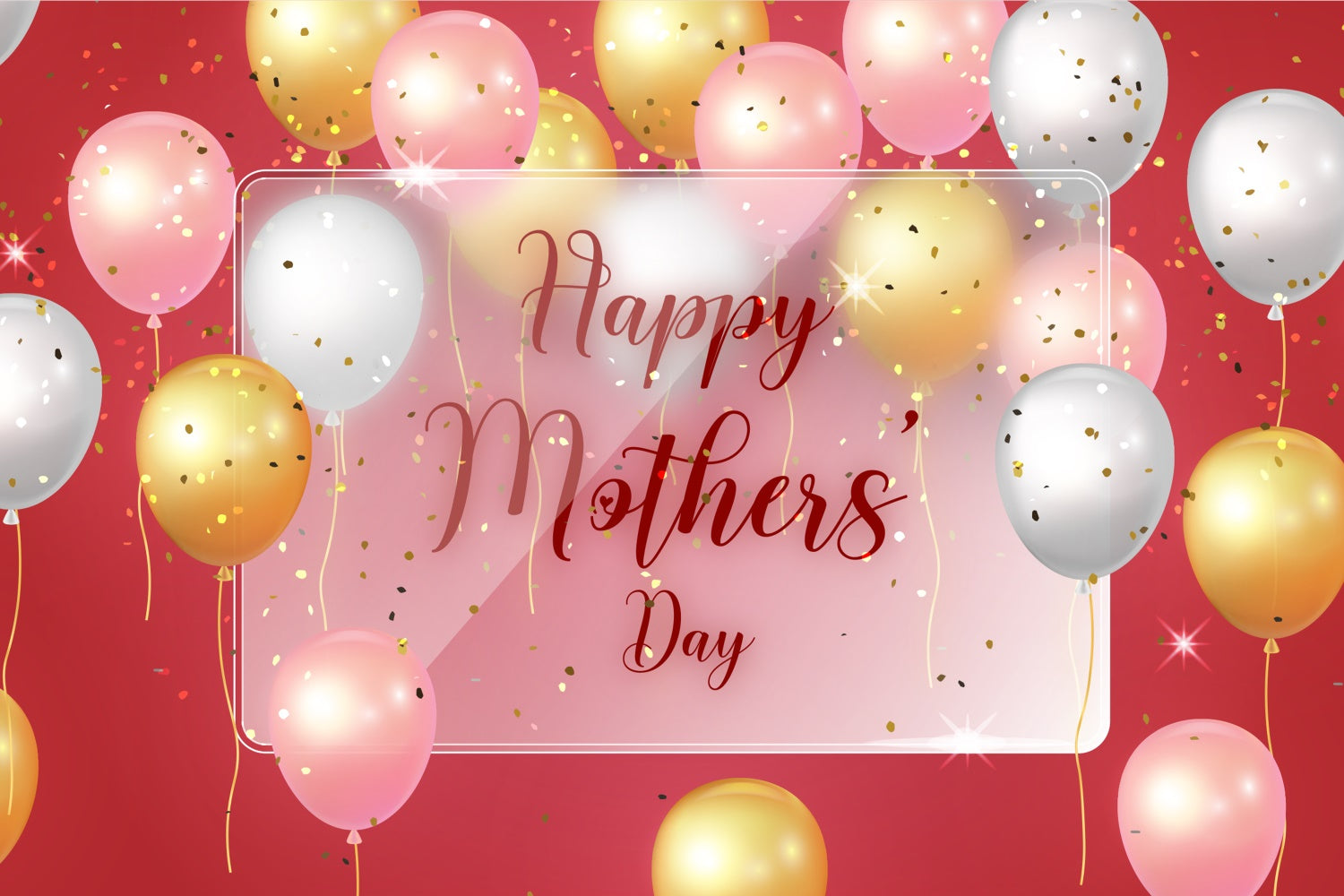Mothers Day Photo Backdrop Luxury Red Glam Balloon Backdrop UK GTY3-166