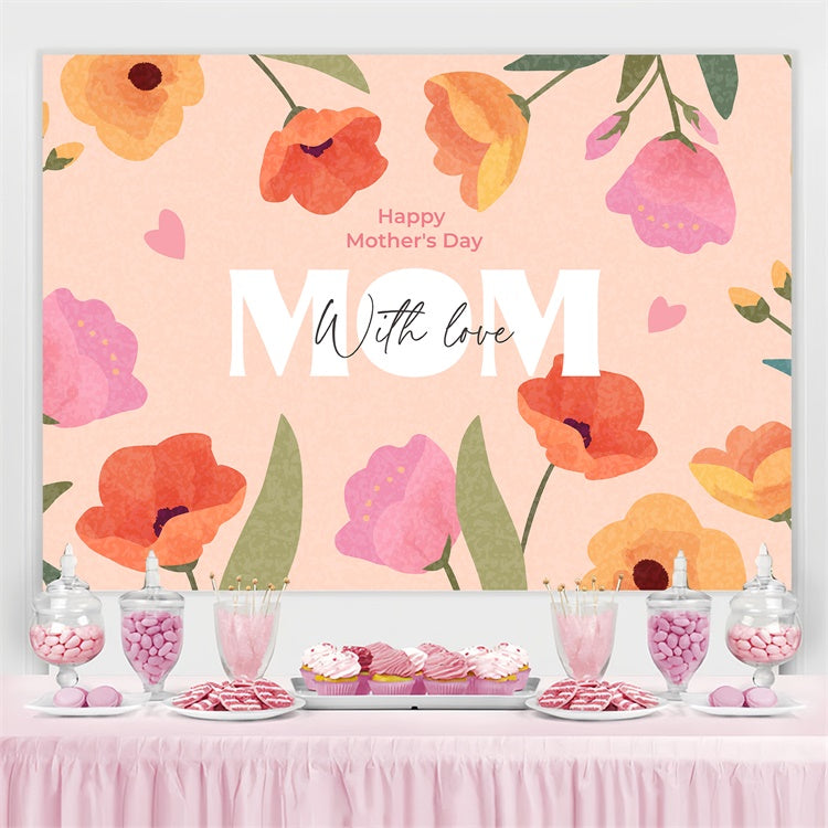 Mothers Day Photo Backdrop Warm Pastel Bloom Backdrop UK GTY3-170