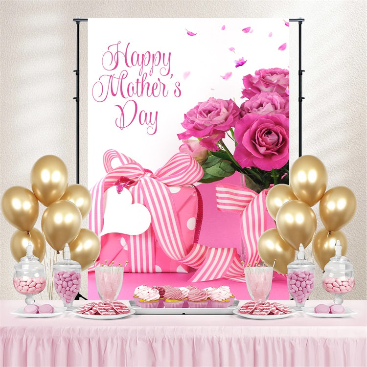 Mothers Day Photo Backdrop Pink Roses Gift Custom Backdrop UK GTY3-172