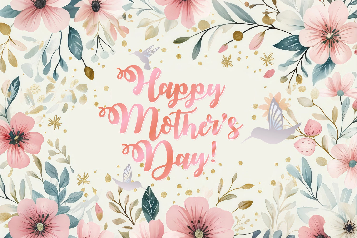 Mothers Day Photo Backdrop Romantic Floral Symphony Custom Backdrop UK GTY3-180