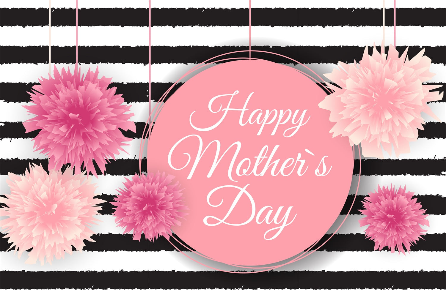 Mother's Day Photo Backdrops Stripes Floral Personalised Backdrop UK GTY3-183