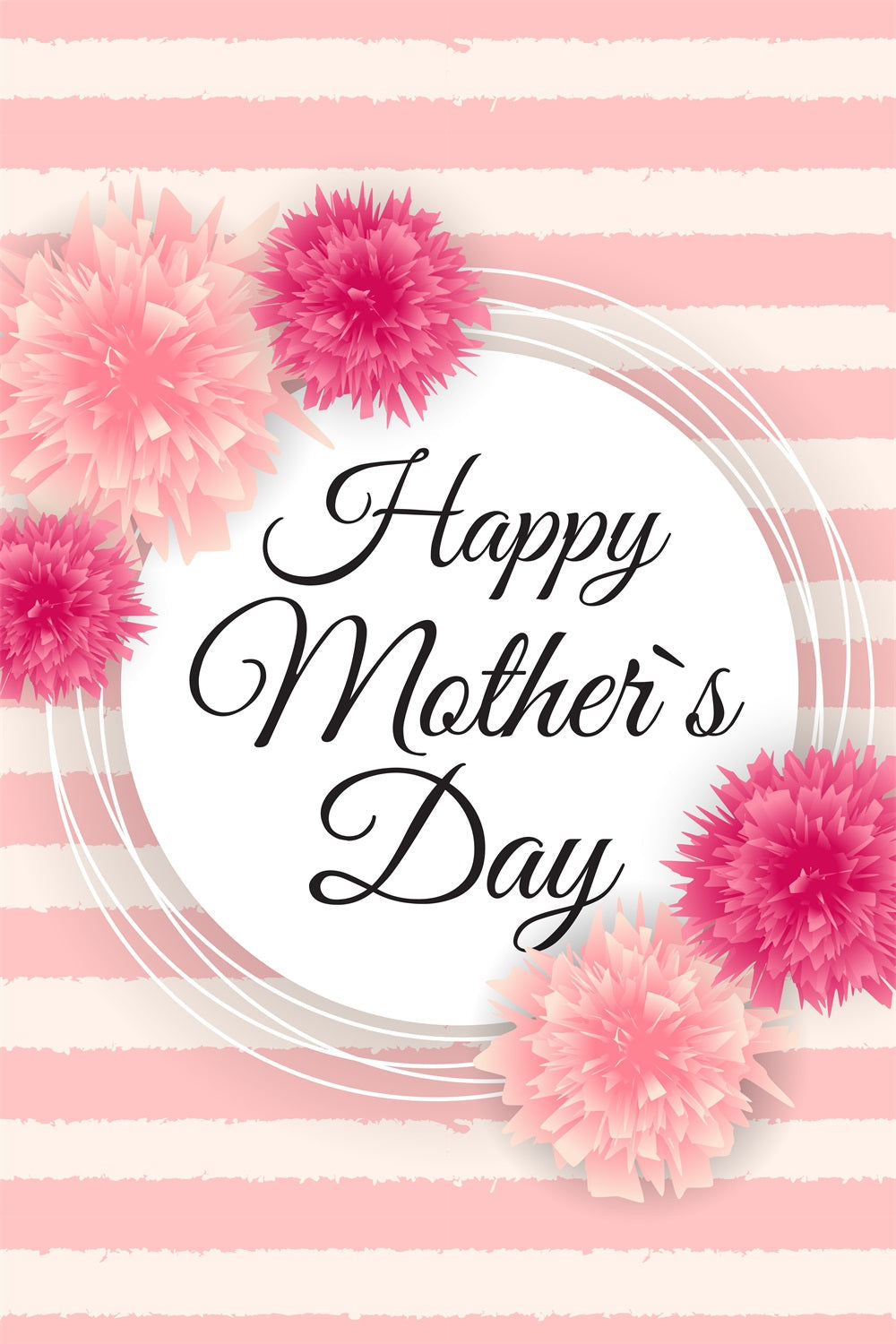 Mother's Day Backdrop Ideas Elegant Striped Floral Custom Backdrop UK GTY3-184