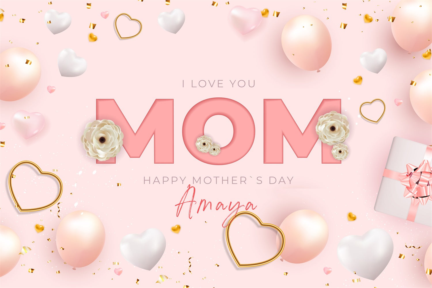 Mother's Day Backdrops Blush Balloon Party Personalised Backdrop UK GTY3-199