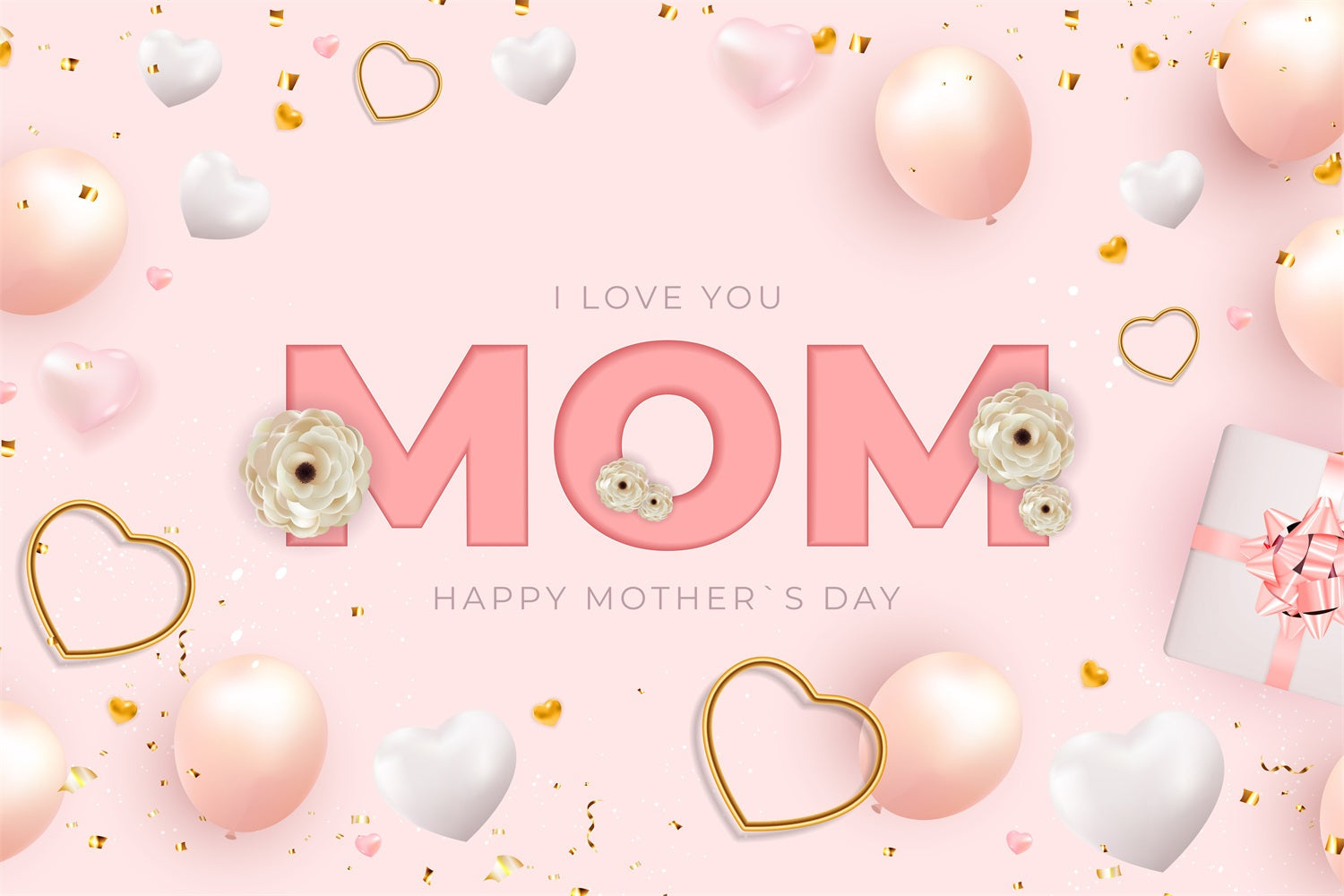 Mother's Day Backdrops Blush Balloon Party Personalised Backdrop UK GTY3-199