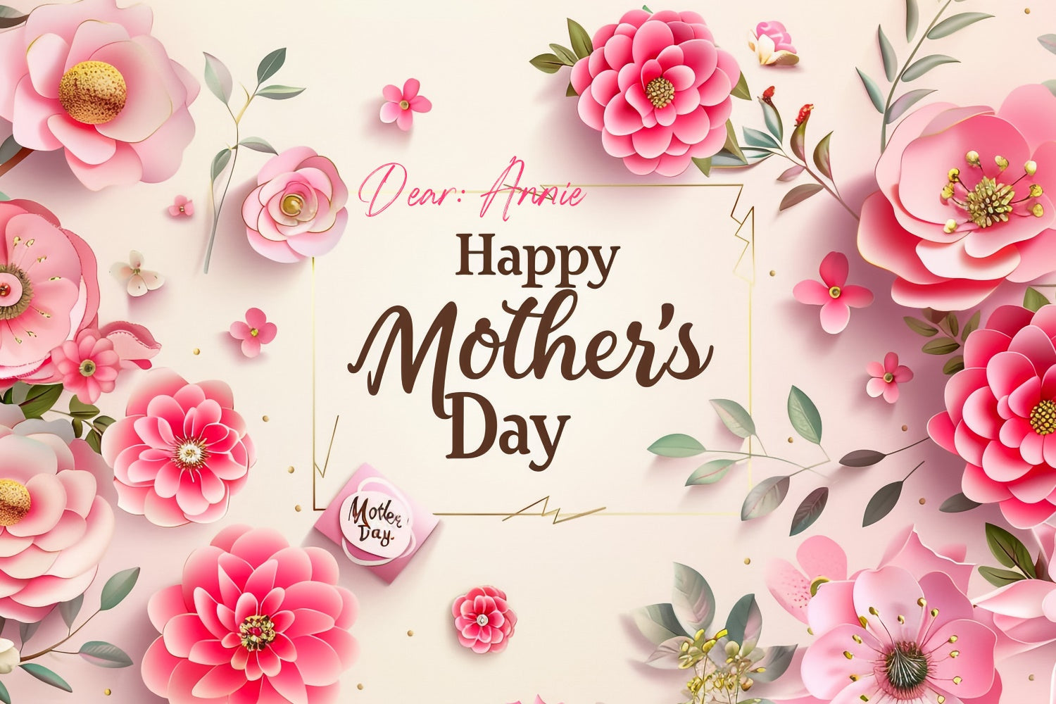 Backdrop For Mothers Day Enchanting Flower Frame Custom Backdrop UK GTY3-216