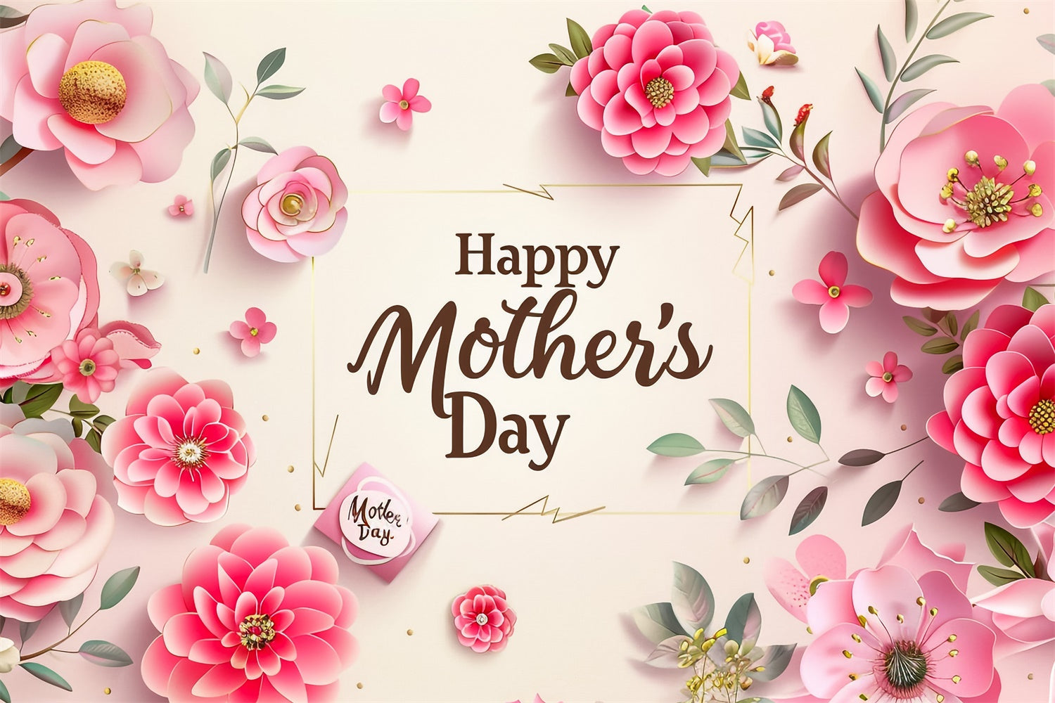 Backdrop For Mothers Day Enchanting Flower Frame Custom Backdrop UK GTY3-216