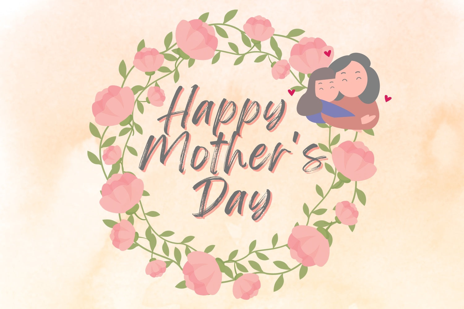Backdrops For Mother's Day Warm Watercolor Wreath Custom Backdrop UK GTY3-218