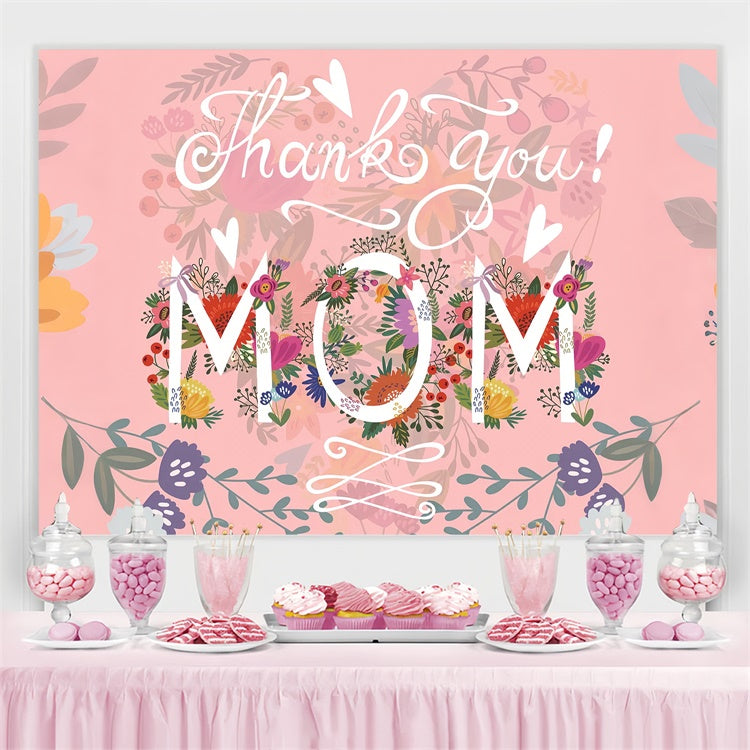 Backdrops For Mother's Day Pastel Floral Gratitude Custom Backdrop UK GTY3-223