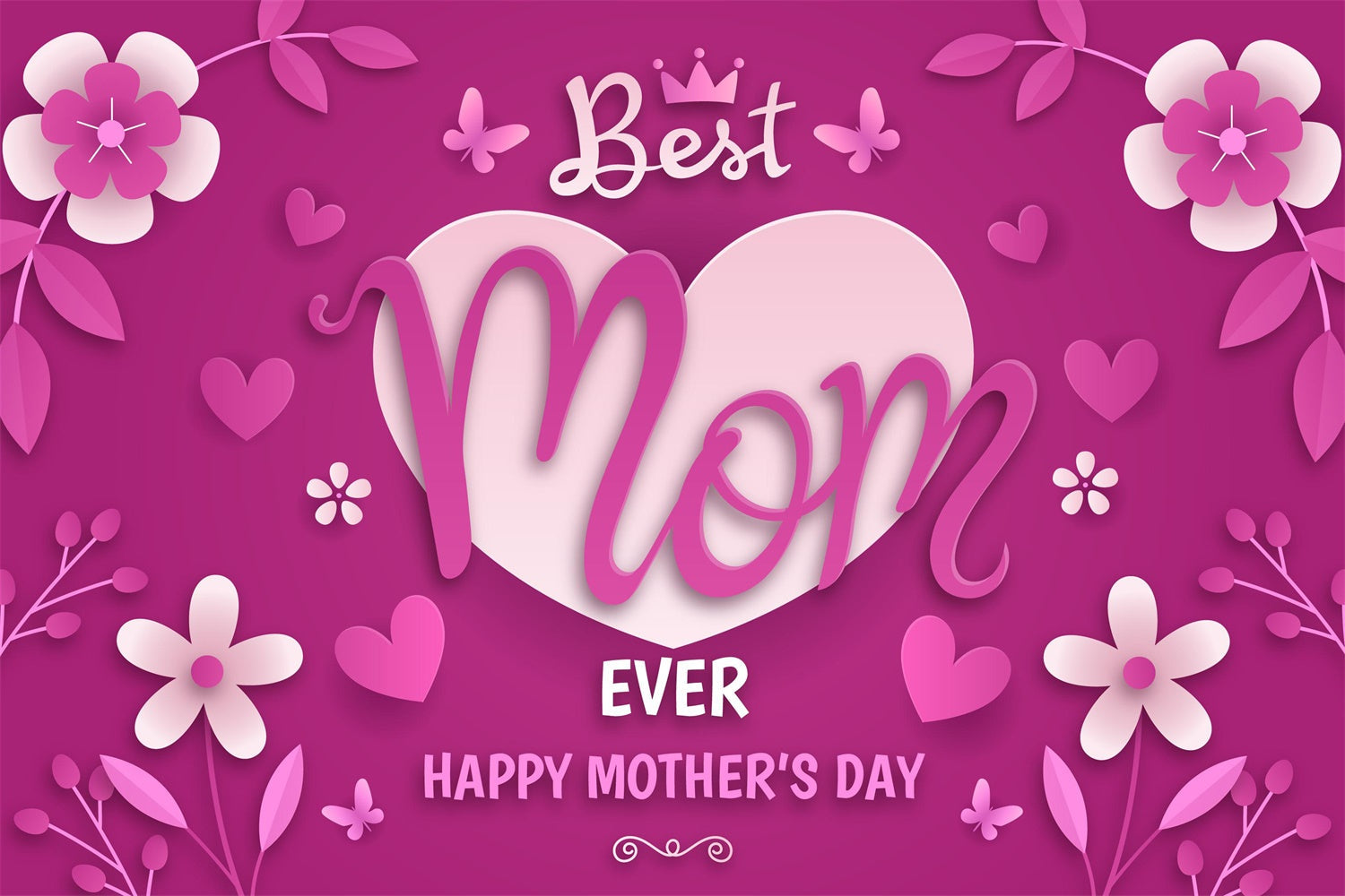 Backdrops For Mother's Day Elegant Heart Flower Customized Backdrop UK GTY3-230