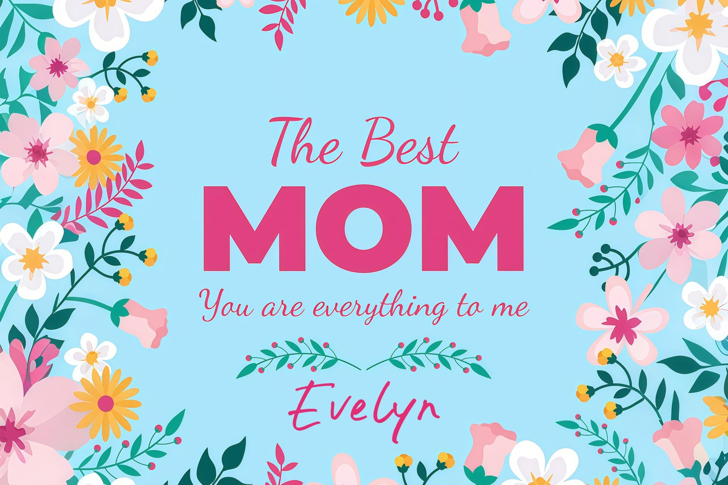 Mothers Day Photo Backdrop Enchanting Flowers Blue Custom Backdrop UK GTY3-231