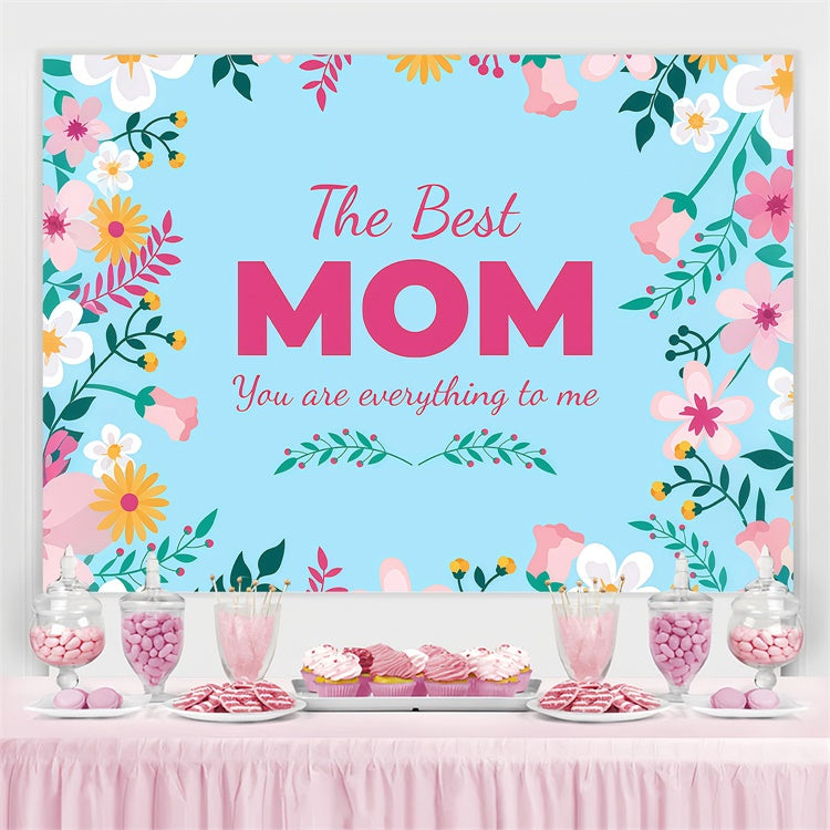 Mothers Day Photo Backdrop Enchanting Flowers Blue Custom Backdrop UK GTY3-231