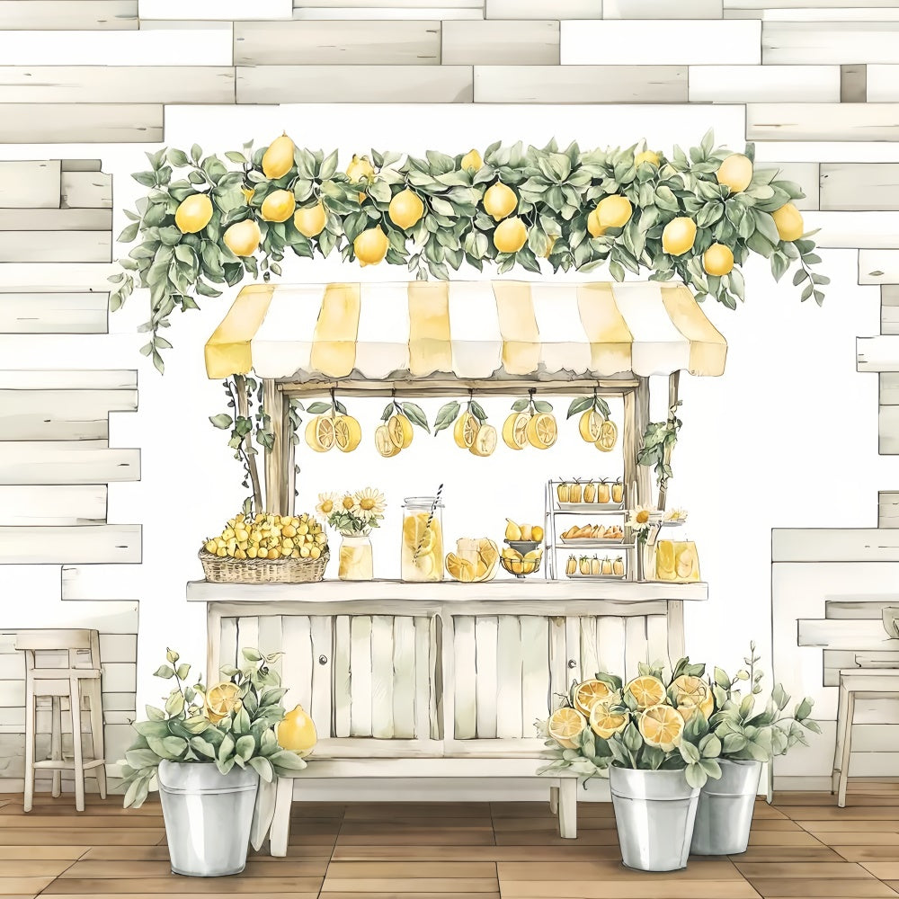 Lemon Backdrop Rustic Lemonade Stand Summer Backdrop UK GTY3-392